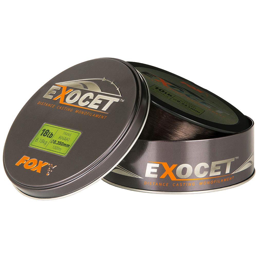 Fox Exocet Mono Trans Khaki Karpfenschnur 1000m, Angelschnur, monofile Schnur zum Karpfenangeln, Schnüre für Karpfen, Durchmesser/Tragkraft:0.261mm / 4.55kg Tragkraft
