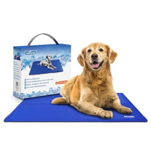 Nobleza - Kühlmatte Hunde Selbstkühlend Ungiftige Gelauflagen Welpe Katzenbett Kühlmatratze im Sommer, 90 * 50cm, Blau