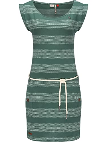 Ragwear Damen Sommerkleid Freizeitkleid Jersey Kleid Tag Blockstripes Intl. Dusty Green Gr. XL