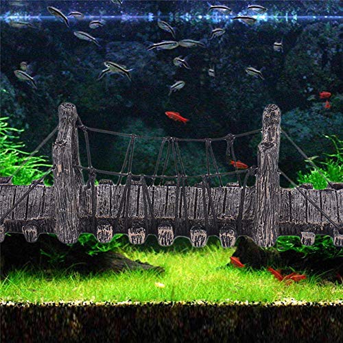 Liqusperhigt Ornamente Für Aquarien Aquariensteine 1 Stücke Imitation Bridge Decor Für Aquarium Ornamente Aquarium Landschaft Holz Farbe Brücken