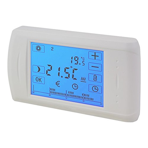 Poly Pool PP1468 Digitaler Touchscreen für Heizung und Klimaanlage, batteriebetrieben, Weiß, 0