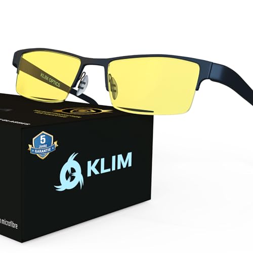 KLIM Optics - Blaulichtfilter Brille + Hoher Schutz + Gaming Brille für PC, Handy und Fernseher + Anti-Müdigkeit, Anti-Blaulicht, UV-Schutz [ Neue 2019 Version ]