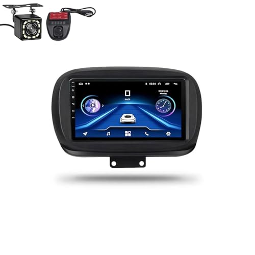 FONALO Android 13 Autoradio für FIAT 500x 2014-2019 mit Carplay Android Auto, 9 Zoll Touchscreen Radio mit Bluetooth FM/RDS/HiFi WiFi/GPS+AHD Rückfahrkamera & Mikrofon (Color : T1 2G+32G)