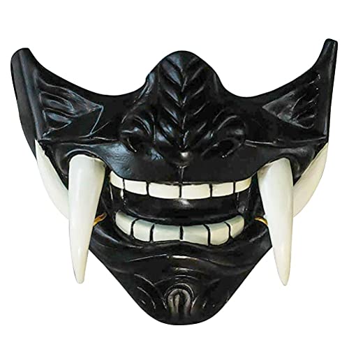 spier Halloween Maske - Japanische Samurai Prajna Maske, Dämon Samurai Halbmaske Cosplay Kostüm Requisiten