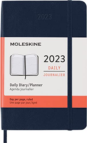 Moleskine 12 Monate Tageskalender 2023, Pocket/A6, Saphir