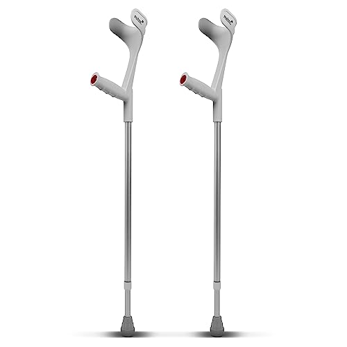 Krücken Grau Paar Klassiker 140 Kg Unterarmgehstütze von Ossenberg mit Ergo Softgriff Gehhilfe Pulox-Design