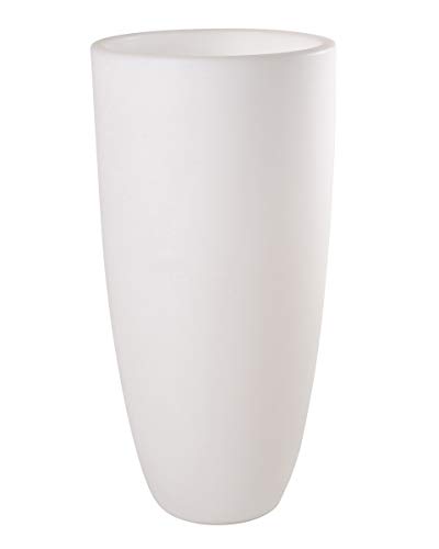8 Seasons Design Shining Pots Blumentopf aus PE/Polyethylen hergestellt, Lichtfarbe: Warmweiß, Stromquelle: Solar/Li-Ion Batterie, Farbe: Weiß, 32053S