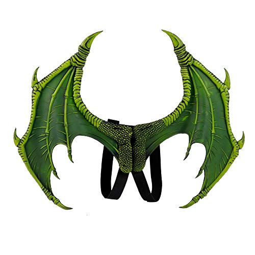 BaronHong Halloween Karneval Kostüm Cosplay Dämon Drachenflügel für Erwachsene (grün, M)
