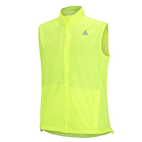 Airtracks Herren Funktions Fahrradweste Comfort Line Laufweste Funktions Running Vest - Radweste Leichte Wind Weste Reflektierend Winddicht Ärmellos Windstopper Atmungsaktiv - neon - XXXL