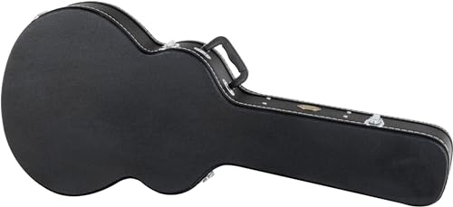Rocktile 4/4 E-Gitarrenkoffer Jumbo Jazz Style (gepolsterter Gigbag, integriertes Innenfach, abschliessbar, Gesamtlänge: 110cm) Schwarz
