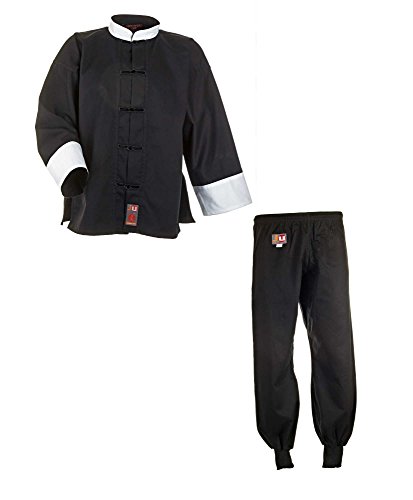 Ju-Sports Kung Fu Anzug schwarz/weiß, Cotton