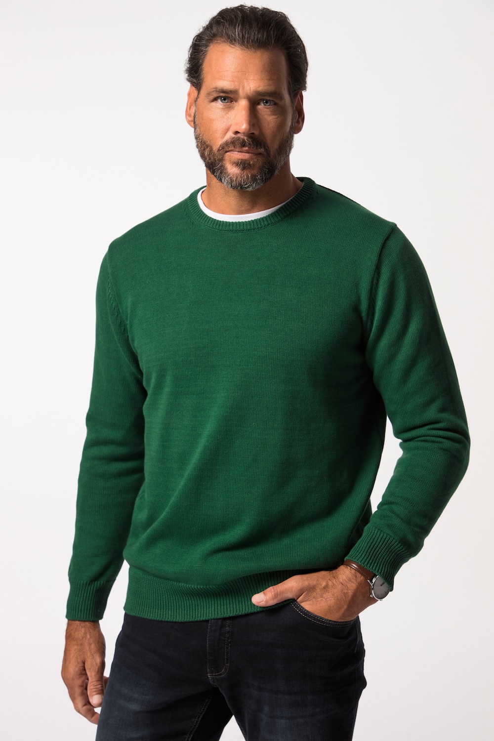 Große Größen Pullover, Herren, grün, Größe: XXL, Baumwolle, JP1880