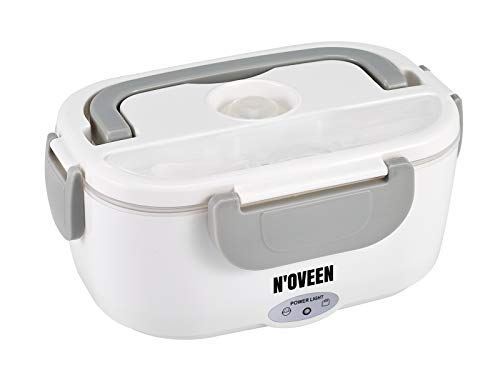 N'oveen Elektrische Lunchbox Speisenwärmer Warmhaltebox Beheizter Behälter für Lebensmittel BPA Free (Grau, 230V)
