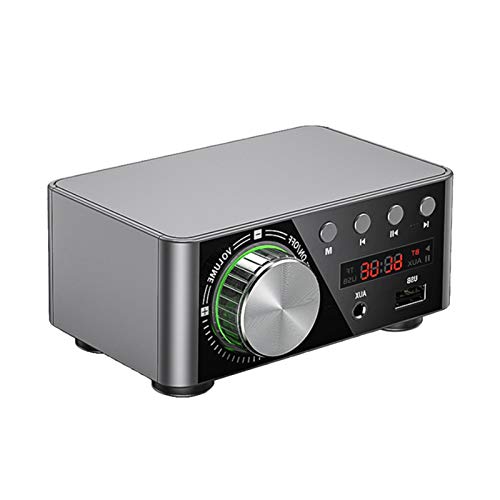 KKnoon HIFI BT5.0 Digitalverstärker Mini Stereo Audio Amp 100W Zweikanal Sound Power Audio Receiver Stereo AMP USB AUX für Heimkino USB TF Kartenspieler Schwarz