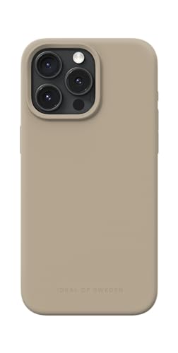 IDEAL OF SWEDEN Griffige Silikon-Handyhülle mit Einer glatten Haptik und leichtem Gefühl - Schützende stoßfeste Hülle in trendigen Farbdesigns, Kompatibel mit iPhone 15 Pro Max (Beige)
