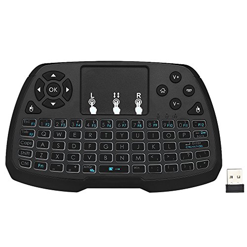 Docooler Mini Tastatur Wireless,Smart TV Tastatur mit Hintergrundbeleuchtete,Kabellos Tastatur mit Touchpad,Mini Keyboardfür Android TV Box Smart TV PC Notebook