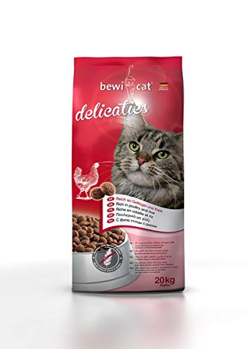 bewi cat Delicaties [20 kg] Katzenfutter | Für ausgewachsene Katzen ab dem 1. Jahr | mit Geflügel & Reis | für kastrierte Katzen geeignet