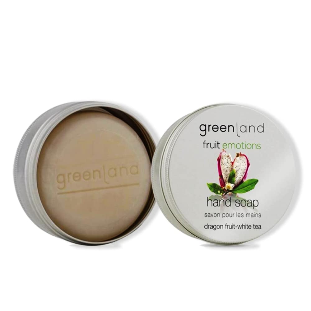 Greenland Handseife Drachenfrucht Weißer Tee | 100% Vegan & Ohne Tierversuche | Wohlduftende, Feste Handseife am Stück | Ideal für sensible Haut