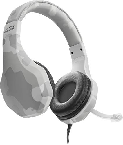 Speedlink RAIDOR Stereo Headset - Gaming Headset/Kopfhörer für Playstation 4 (Treibereinheiten:50mm - Gepolsterte Ohrmuscheln - mit Klinkenstecker) für Gaming/Konsole/PS4, Camouflage-Design, weiß