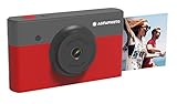 AgfaPhoto AGFA Foto, Realipix Mini S – Sofortbildkamera (Foto 5,3 x 8,6 cm – 2,1 x 3,4 Zoll, 10 MP, LCD-Display 1,7 Zoll, Bluetooth, Lithium-Akku, Thermosublimation 4-Pass) Schwarz & Rot