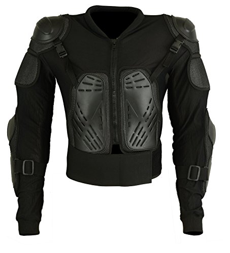 Motorrad Schutz Jacke, Pro Motocross, Protektoren Jacke mit Rückenprotektor, Scooter Enduro für Kinder (XL)