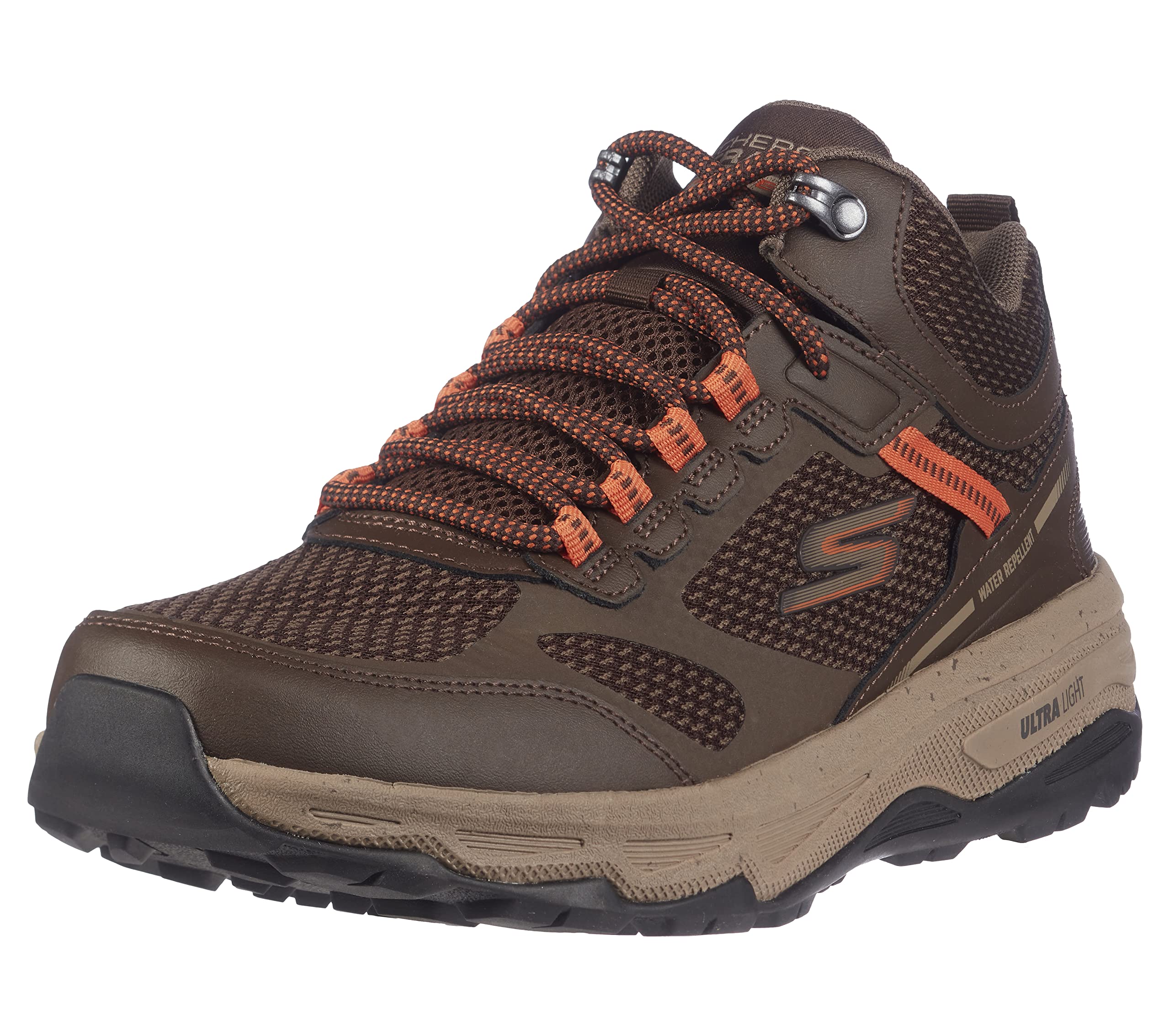 Skechers Herren GO Run Trail Altitude Element Wanderstiefel, Brown and Orange Leather/Textile/Synthetic, 44 EU