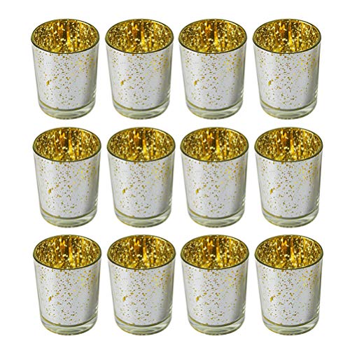 SOIMISS 12 Stück Glas Kerzenhalter Beschichtung Spot Glas Teelichthalter DIY Kerze Leere Tasse Aromatherapie Teelicht Kerzenhalter für Hochzeiten Partys Bankett (Gelb)