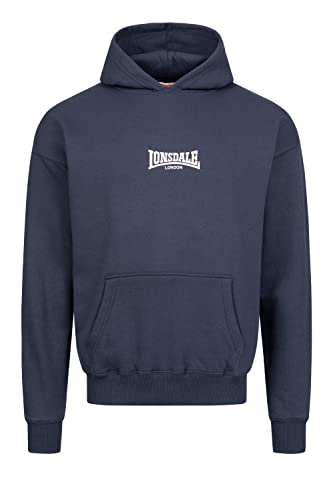 Lonsdale Men's ACHOW Hooded Sweatshirt, Navy/Ecru, XL