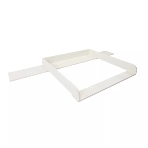 Puckdaddy Wickelaufsatz Levi – 160x80x10 cm, Wickelauflage aus MDF-Holz in Weiß, hochwertiger Wickeltischaufsatz kompatibel mit IKEA Hemnes Kommoden, inkl. Montagematerial zur Wandbefestigung