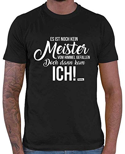 HARIZ - Meister Bestanden Geschenk - Es Ist Noch Kein Meister Vom Himmel Gefallen - Meister bestanden - Meister T Shirt Herren Schwarz 3XL