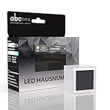 abcMIX LED Hausnummer, personalisierbare beleuchtete Hausnummer, Hausnummernleuchte mit LED - Hausnummer PUNKT, Farbe ANTHRAZIT