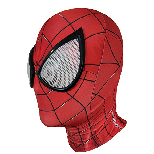 Spider-Man-Maske Lycra verfügbar, Rächer-Film Cosplay Kopf Masken Superheld Maskerade Leistung Requisiten für Halloween-Party,F-OneSize