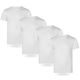 FM London Herren Organic T-Shirt, Weiß (White 02), XL (4er Pack)