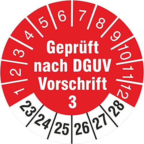 1000 Stück geprüft nach DGUV Vorschrift 3 18mm Prüfetikett Prüfplaketten Rollenware türkis 2019-24