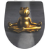 Schütte WC-Sitz 'Relaxing Frog HG' mit Absenkautomatik grau/gold 37,5 x 45 cm