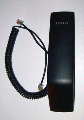 AGFEO Hörer Ersatzhörer T10/T11/T15/ST15 mit Spiralkabel Farbe: schwarz