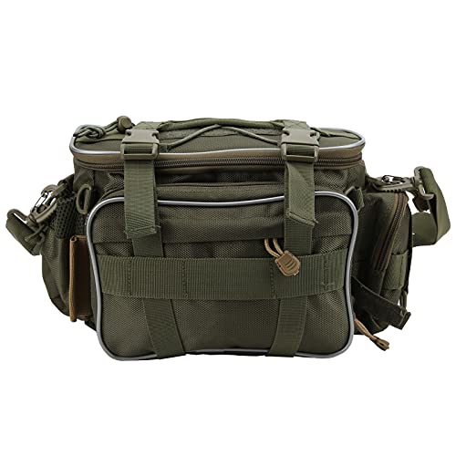 SALALIS Multi-Funktionstasche für Angelgeräte,Angel-Schulter-Hüfttaschen mit Mehreren Taschen,Angeltasche zur Aufbewahrung von Ködern