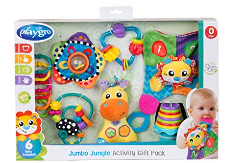 Playgro Jumbo Jungle Activity Geschenk-Set, Baby Spielzeuge, 24-teilig, Ab 0 Monate, BPA-frei, Bunt, 40209