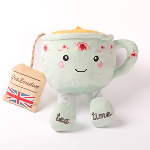 Englische Teetasse Nasenarbeit Plüsch Hundespielzeug mit Seilbeinen und Knistergeräusch, britisches Design für Hunde