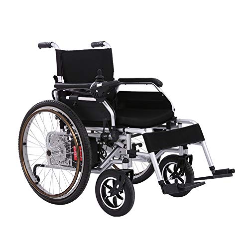 Folding Electric Wheelchair Elderly Disabled Car Elderly Intelligent 4 Wheeled Vehicle with 360° Rocker Controller Automatic Portable Scooter Multifunctional Power Wheelchair
