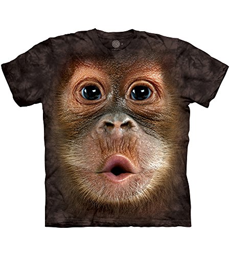 The Mountain Big Face Baby Orangutan Adult T-Shirt, Brown, 3XL