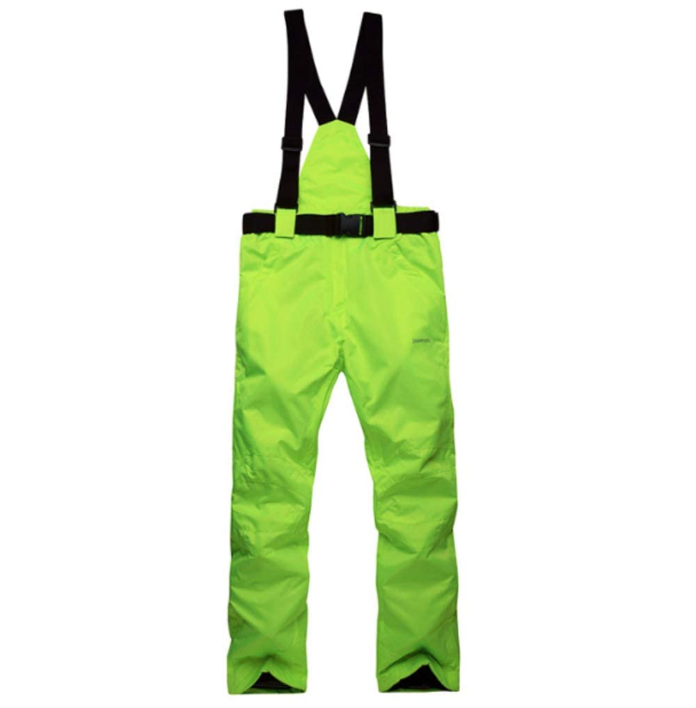 Mitef Skihose für Erwachsene, Warm, Gepolstert, Winddicht, Wasserdicht, Snowboardhose, Leuchtend Grün, L