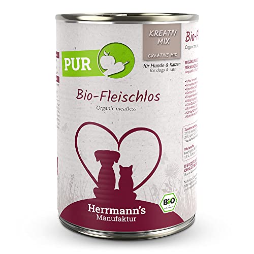 Herrmann's - Kreativ-Mix Bio Fleischlos - 12 x 400g - Nassfutter - Für Hund & Katze