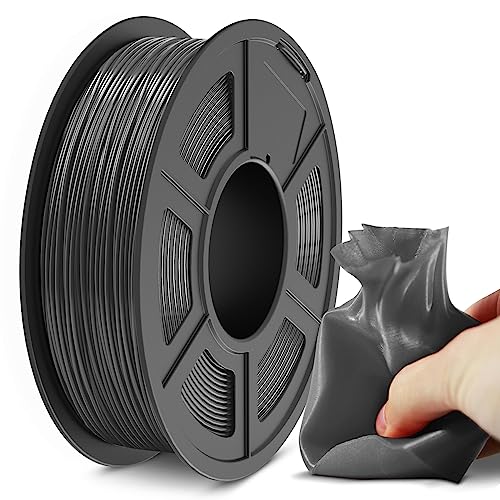 SUNLU Flexible TPU Filament 1.75mm, 95A TPU 3D Drucker Filament Maßgenauigkeit +/- 0,03mm, Gute Haltbarkeit und Starke Haftung für 3D-Druck, 0.5kg Spule（1.1lb）165 Meters, TPU Grau