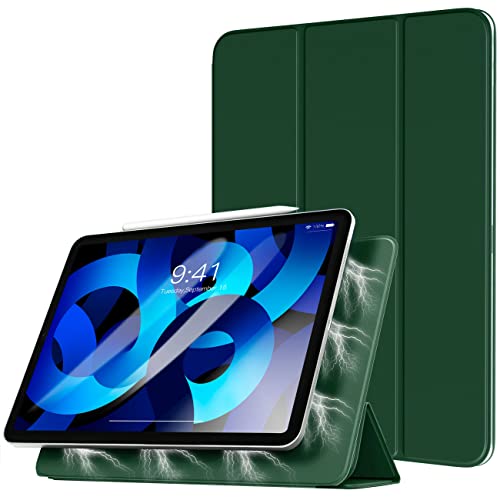 TiMOVO Magnetische Hülle für iPad Air 5. Generation 10,9 Zoll 2022/iPad Air 4. Generation 10,9 Zoll 2020/iPad Pro 11 Zoll 2018, Schutzhülle Unterstützt 2. Gen iPencil Aufladen - Mitternachtsgrün