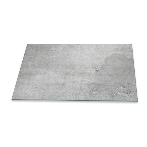 decorwelt Küchenrückwand Spritzschutz aus Glas Wandschutz Herd Spüle Beton Grau 90x52 cm Küchenspritzschutz Fliesenschutz Fliesenspiegel Küche Dekoglas