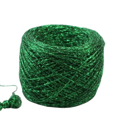 200 g Garn for Stricken, Häkeln, DIY-Garne, for Häkeln, metallische Baumwolle, metallisierter Faden, Handstricken (Color : 44 green, Size : 200g)