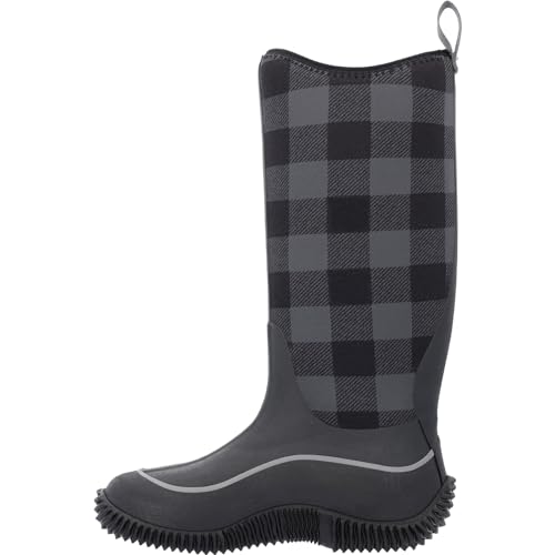 Muck Boots Damen Hale Gummistiefel, Black/Grey Plaid, 20 EU