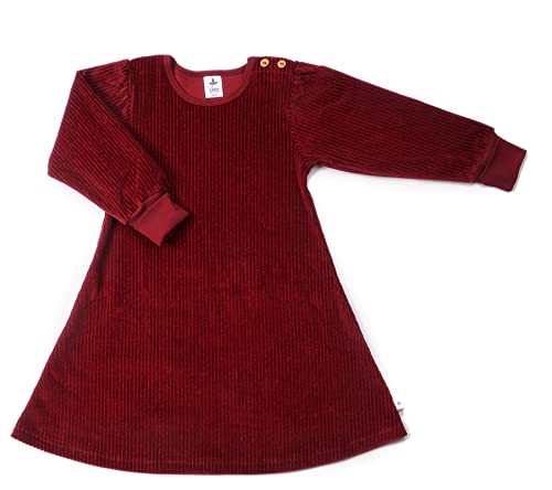 Leela Cotton Kinder Cordkleid Bio-Baumwolle Kleid 2624 (116, Bordeaux)
