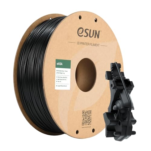 eSUN ASA Filament 1.75mm, Wetterfestes 3D Drucker Filament für Funktionsbauteile im Außenbereich, 1KG Spule 3D Druck Filament für 3D Drucker, Schwarz